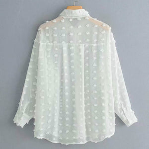 Cool Style White Pom Pom Design Shirts For Women – Ailime Designs