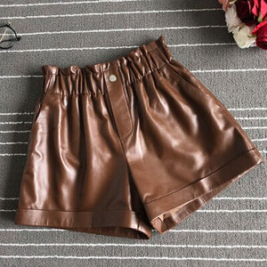Women Sassy Genuine Leather Shorts – Streetwear Fashions