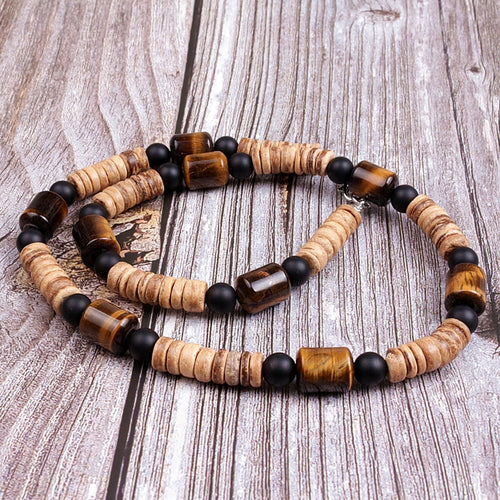 Men's Beautiful Natural Tiger Eye Stone Beaded Necklace – Jewelry Craft Supplies