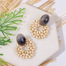 Load image into Gallery viewer, Beautiful Natural Wooden Bead Design Earrings  – Jewelry Craft Supplies