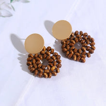 Load image into Gallery viewer, Beautiful Natural Wooden Bead Design Earrings  – Jewelry Craft Supplies