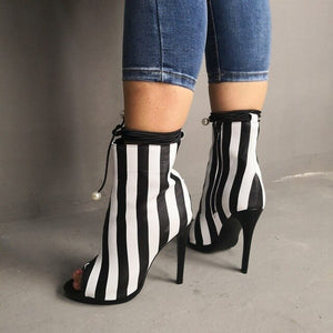 Women' Stripe Design Ankle Boots