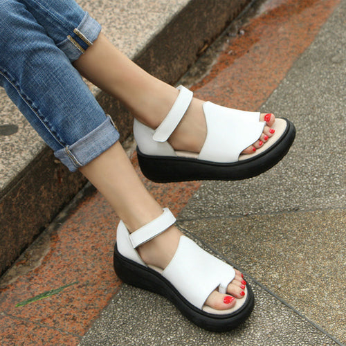Women's Fine Quality Leather Toe-Sling Sandals