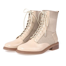 Load image into Gallery viewer, Women&#39;s Genuine Leather Skin Elastic Design Ankle Boots