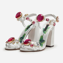 Load image into Gallery viewer, Women&#39;s &quot;T&quot;-Strap Crystal Design Sling-back High Heels