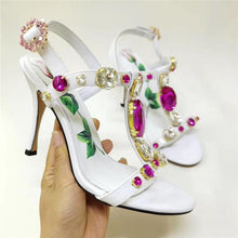 Load image into Gallery viewer, Women&#39;s &quot;T&quot;-Strap Crystal Design Sling-back High Heels