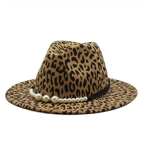 Fedora Leopard Design Brim Hats - Ailime Designs