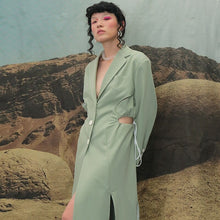 Load image into Gallery viewer, Women&#39;s Asymmetrical Design Overcoat  Dress