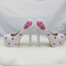 Load image into Gallery viewer, Women’s Beautiful Pearl Heart Design Shoes  – Fashion Footwear