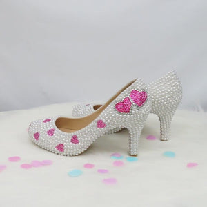 Women’s Beautiful Pearl Heart Design Shoes  – Fashion Footwear