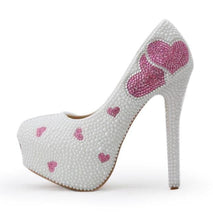 Load image into Gallery viewer, Women’s Beautiful Pearl Heart Design Shoes  – Fashion Footwear