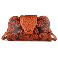 Load image into Gallery viewer, Embossed Green Genuine Leather Skin Messinger Handbags - Ailime Designs