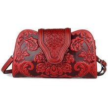 Load image into Gallery viewer, Embossed Green Genuine Leather Skin Messinger Handbags - Ailime Designs