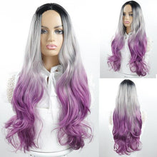 Load image into Gallery viewer, Best Ombre Wavy Purple Synthetic Hair Wigs -  Ailime Designs