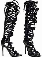 Load image into Gallery viewer, Women&#39;s Roman Rope Link Design High Heel Boot Shoes