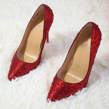 Load image into Gallery viewer, Women’s Red Hot Stylish Fashion Apparel - Crystal Glitter Pumps