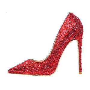 Women’s Red Hot Stylish Fashion Apparel - Crystal Glitter Pumps