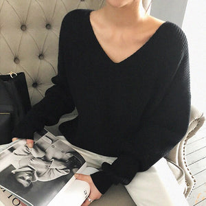 Women's V-Neck Loose Sweaters