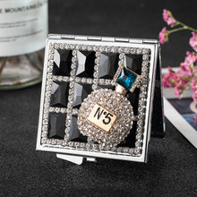 Load image into Gallery viewer, Adorable Square-Shape Pearl &amp; Crystal Design Compact Mirrors - Ailime Designs