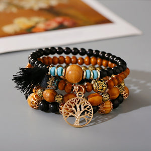 Beautiful Natural Wooden Beaded Bracelets – Jewelry Craft Supplies