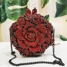 Load image into Gallery viewer, Elegant Red Crystal Flower Design Wedding Handbags - Ailime Designs