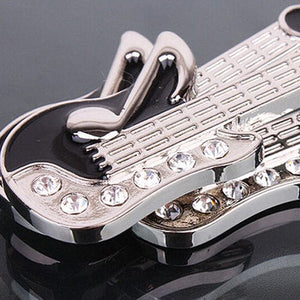 Guitar Rhinestone Keychain Holders - Purse Accessories