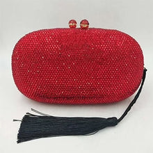 Load image into Gallery viewer, Beautiful Orange Crystal Design Evening Purses - Ailime Designs
