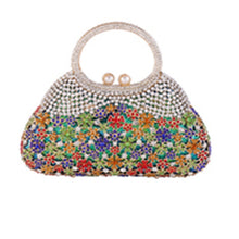Load image into Gallery viewer, Luxury Multi-Green Floral Design Crystal Evening Clutch Purses - Ailime Designs