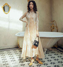 Load image into Gallery viewer, Women&#39;s Vintage Lace Design Long Dress