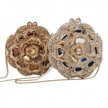 Load image into Gallery viewer, Glass Inlay Rose Bud Crystal Design Evening bags - Ailime Designs