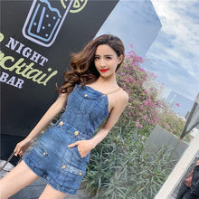 Load image into Gallery viewer, Women’s Chic Style Denim Rompers – Streetwear Fashions