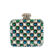 Load image into Gallery viewer, Multi-Check Crystal Design Small Evening Bags - Ailime Designs