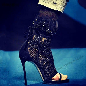 Women's Elegant Applique Design Dress Ankle Shoe Boots