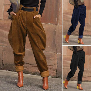 Chaps Style Women's Coffee Design Thick Corduroy Pants - Ailime Designs