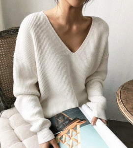 Women's V-Neck Loose Sweaters
