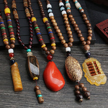 Load image into Gallery viewer, Beautiful Natural Wood &amp; Napal Beaded Necklaces – Jewelry Craft Supplies