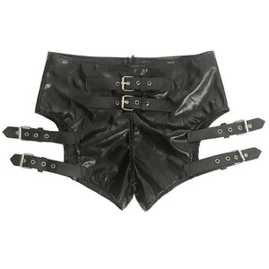 Women's Sexy Buckle Strap Design Hollow-cut Booty Shorts