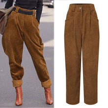 Load image into Gallery viewer, Chaps Style Women&#39;s Coffee Design Thick Corduroy Pants - Ailime Designs