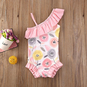 Adorable Children's One-shoulder Swimsuits