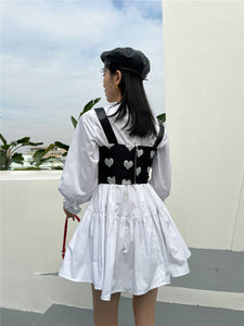 Women's Double Ribbon Bow Design Mini Tunic Dress