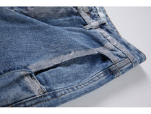 Load image into Gallery viewer, Women's High Waist Splatter Ink Design Frayed Hollow-cut Jeans