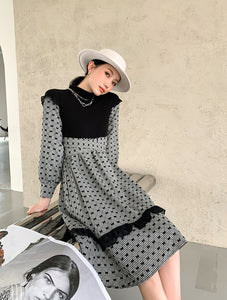 Women's Ruffle Knit Design Tunic Dress