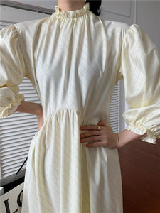 Women's Asymmetrical Pleated Vintage Dress