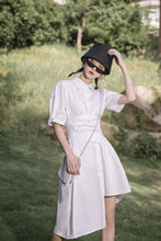 Load image into Gallery viewer, Women&#39;s Asymmetrical Puff Sleeve Tunic Dress