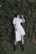 Load image into Gallery viewer, Women&#39;s Asymmetrical Puff Sleeve Tunic Dress