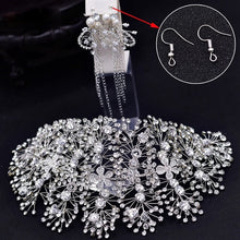 Load image into Gallery viewer, Crystal Silver Women Elegant Leaf Design Hair Clips – Ailime Designs