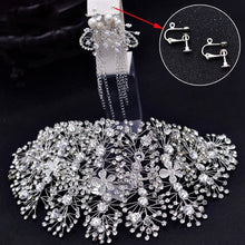 Load image into Gallery viewer, Crystal Silver Women Elegant Leaf Design Hair Clips – Ailime Designs