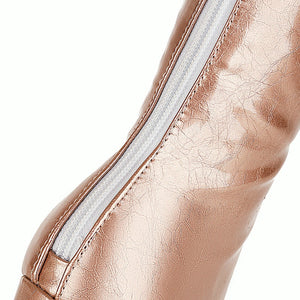 Women's Metallic Stylist Pointed Toe Thigh High Boots
