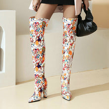 Load image into Gallery viewer, Women&#39;s Metallic Stylist Pointed Toe Thigh High Boots