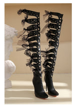 Load image into Gallery viewer, Women&#39;s Gladiator Design Thigh Shoe Boots